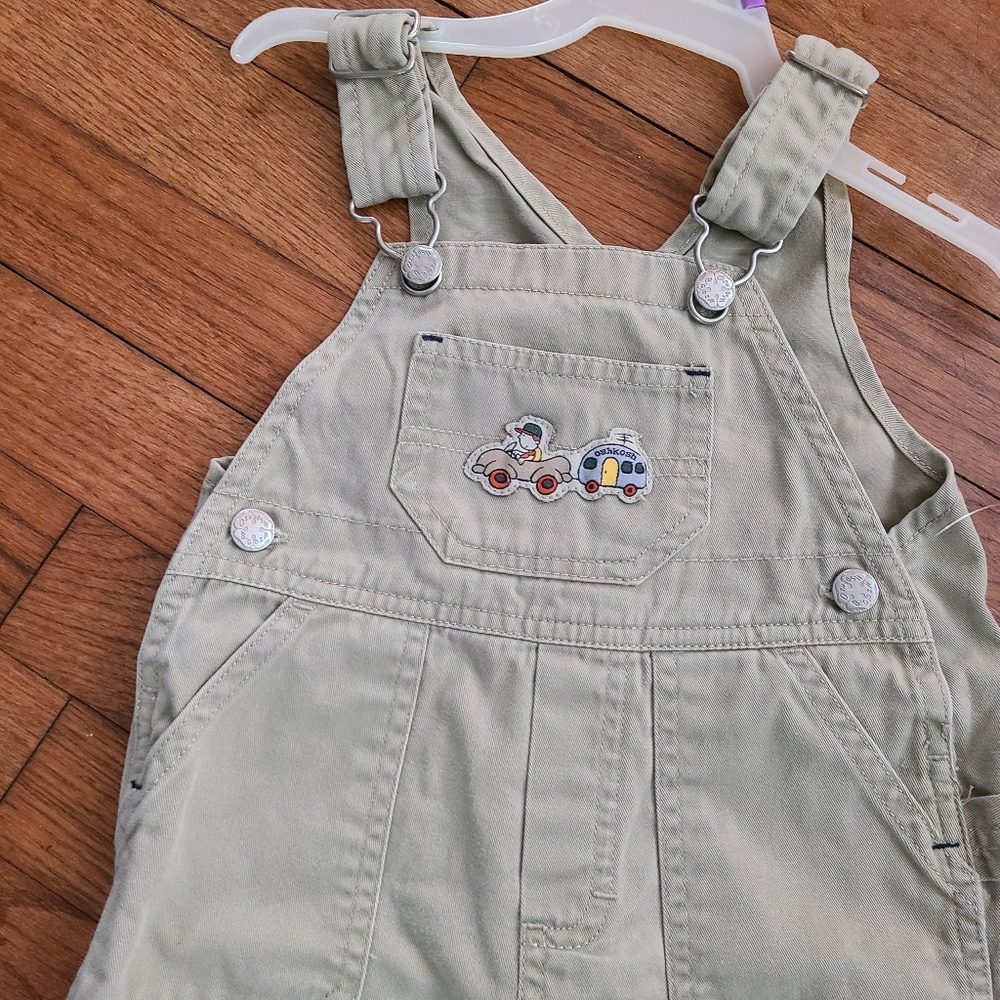 Vintage Y2K Overalls‎ baby nwot OSHKOSH TAN OVERALLS BABY 12 months - Picture 5 of 10